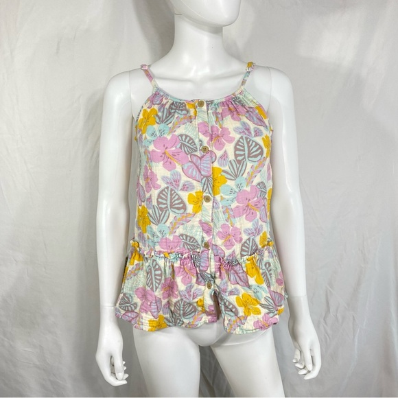 Cat & Jack Tropical Floral Strappy Ruffle Babydoll Tank - Picture 5 of 5